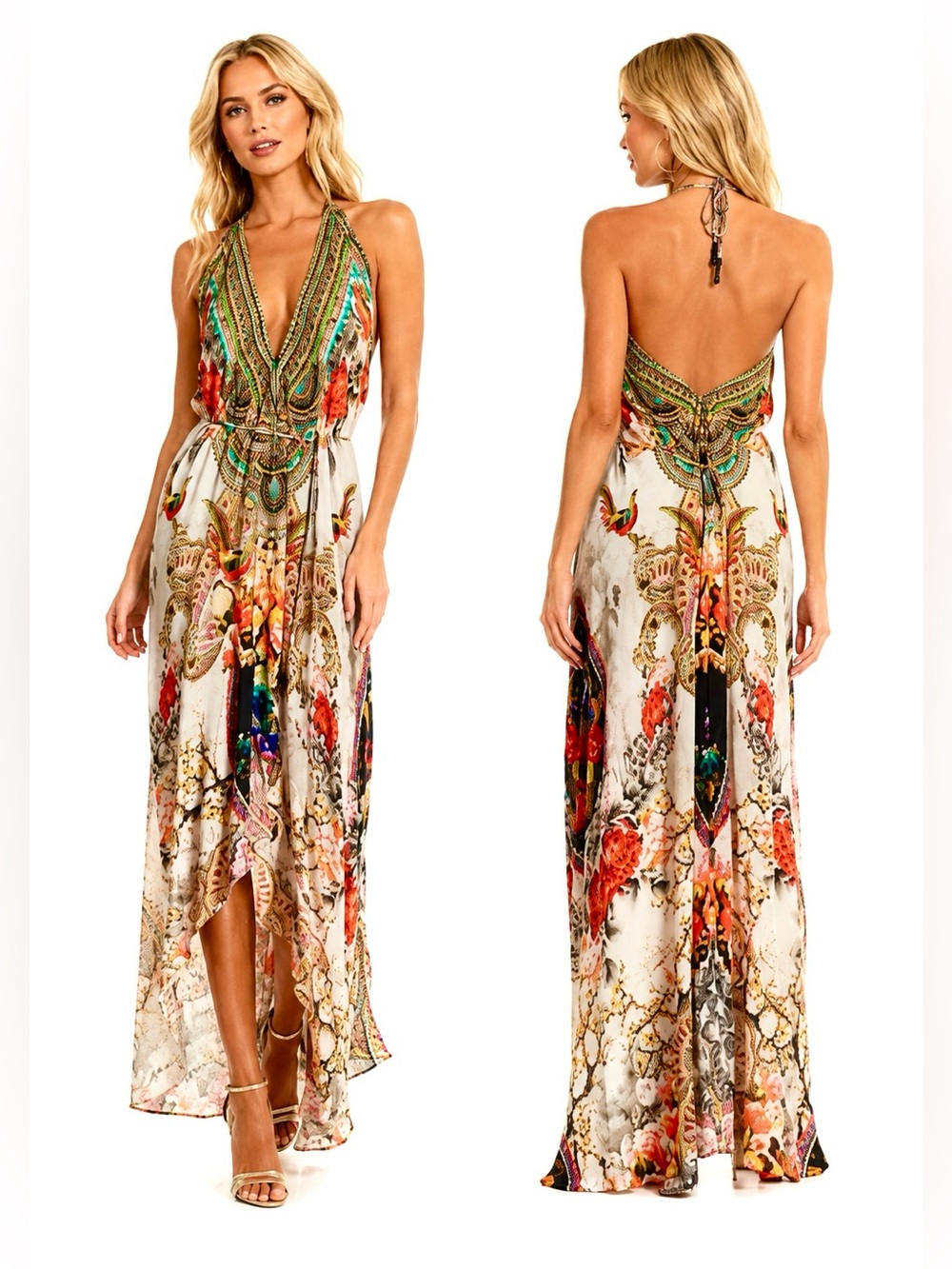 SHAHIDA PARIDES Convertible 3 Way Maxi Dress NEW 100% Viscose Silk One Size RARE